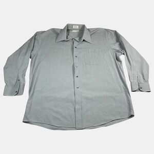 Murano Dillard's Mens Gray Pinstripe Button Down Shirt Size 17-34 100% Cotton